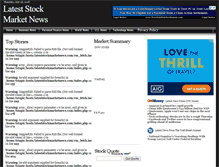 Tablet Screenshot of lateststockmarketnews.com